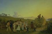 Vilhelm Hammershoi Bnder vender hjem fra marken med det sidste las korn oil painting reproduction
